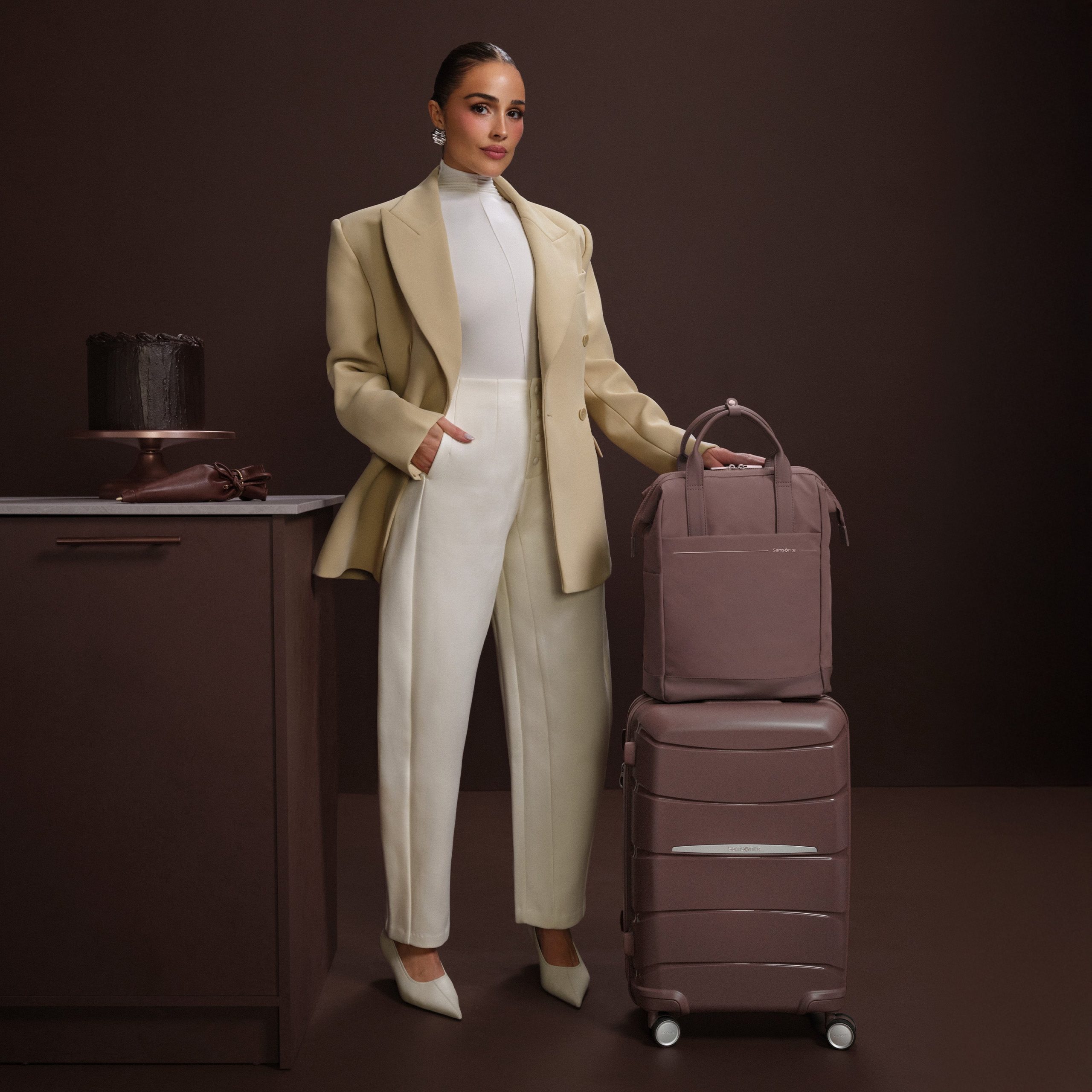Outline Pro Carry-On Spinner Chocolate Mauve - Image 2