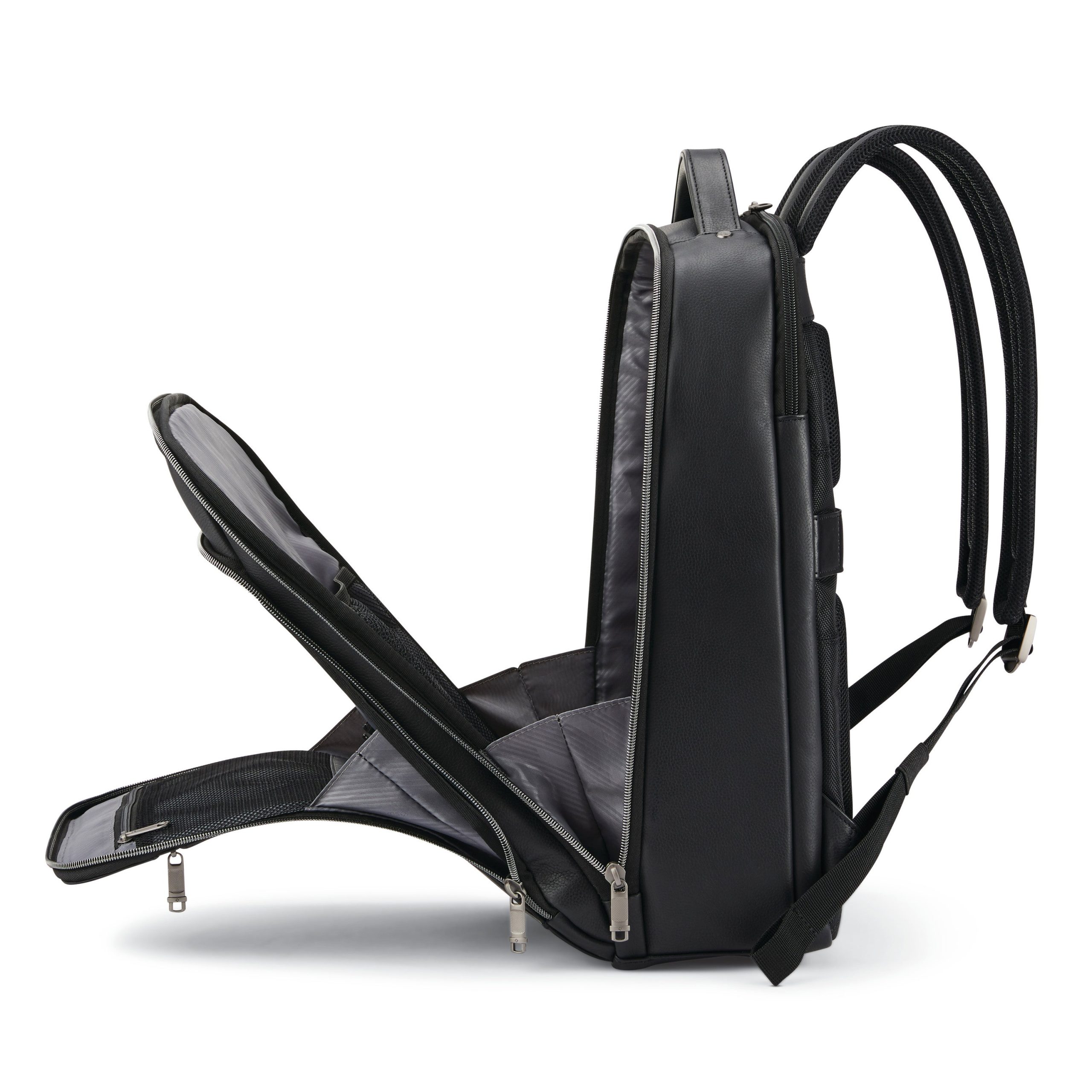 Classic Leather Backpack Black - Image 3
