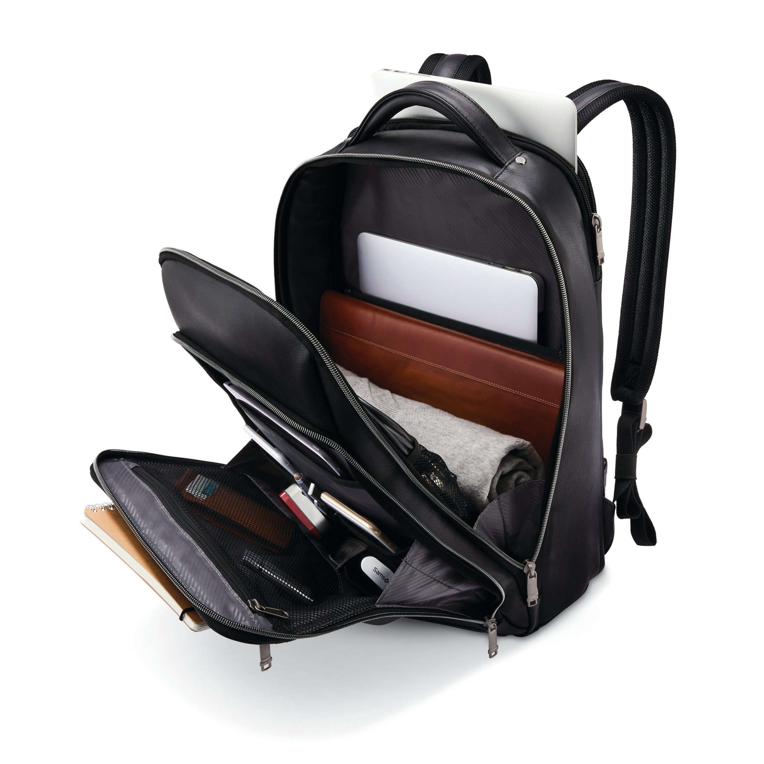 Classic Leather Backpack Black - Image 2