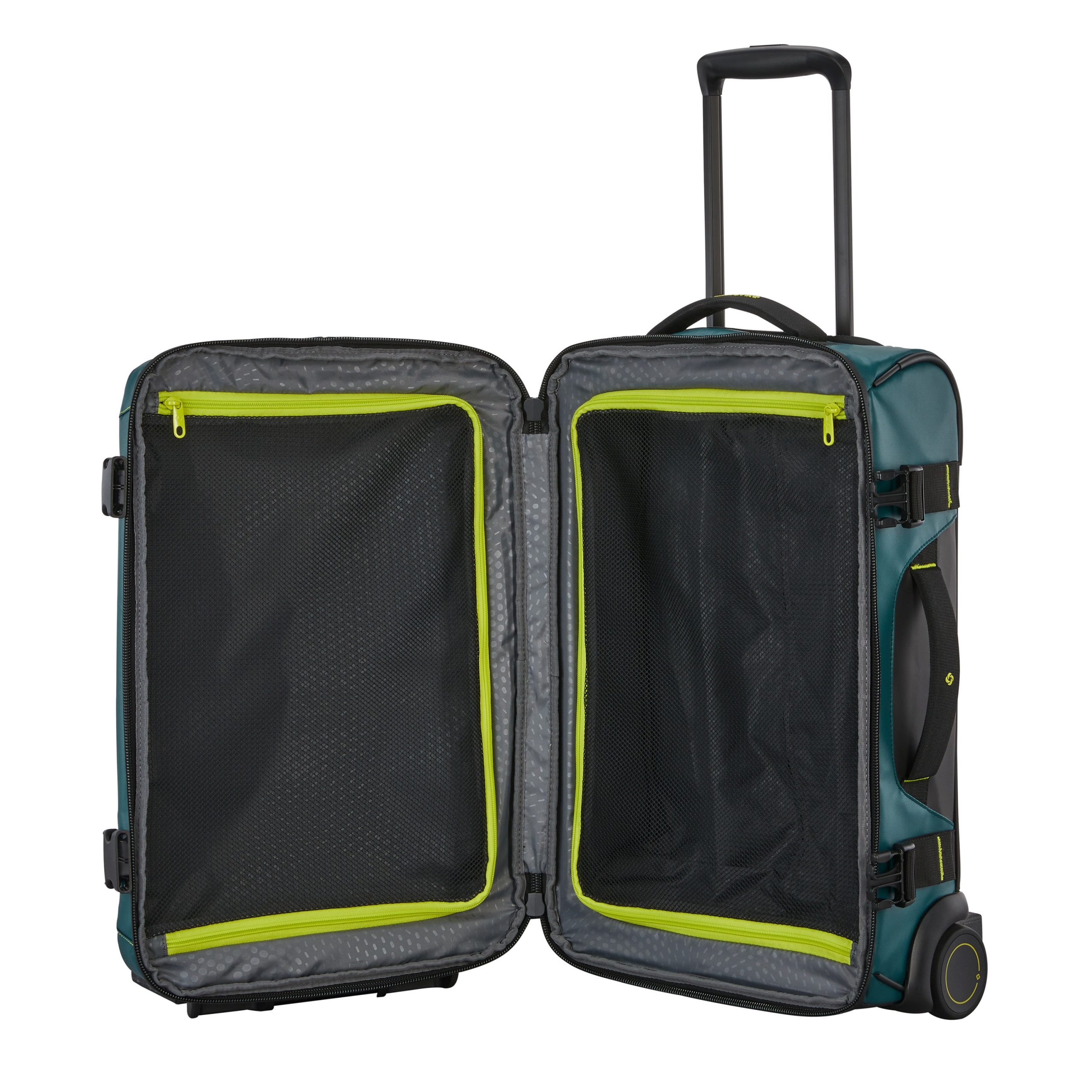 Ecodiver Carry-On Wheeled Duffel Dark Teal/Lime - Image 2