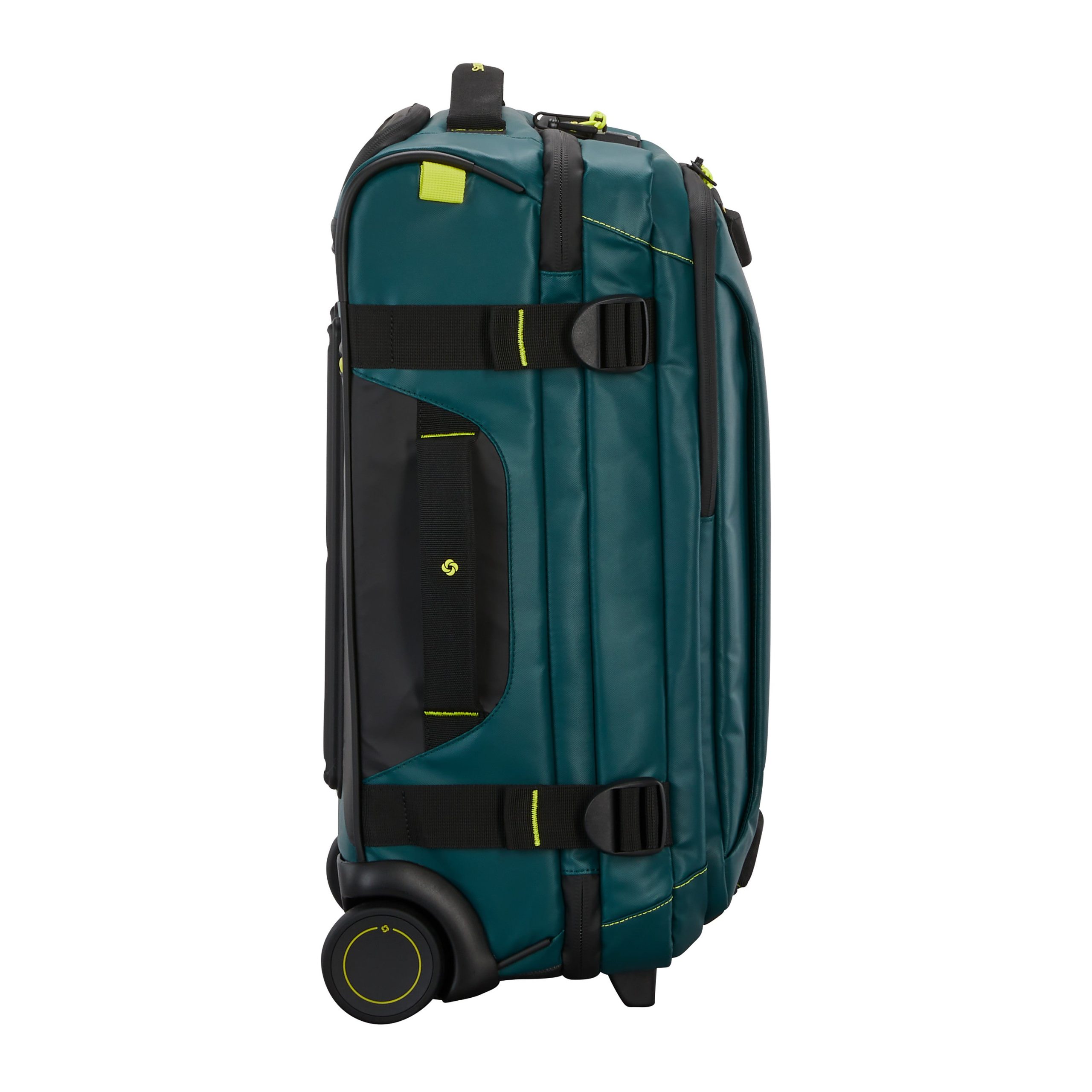 Ecodiver Carry-On Wheeled Duffel Dark Teal/Lime - Image 5