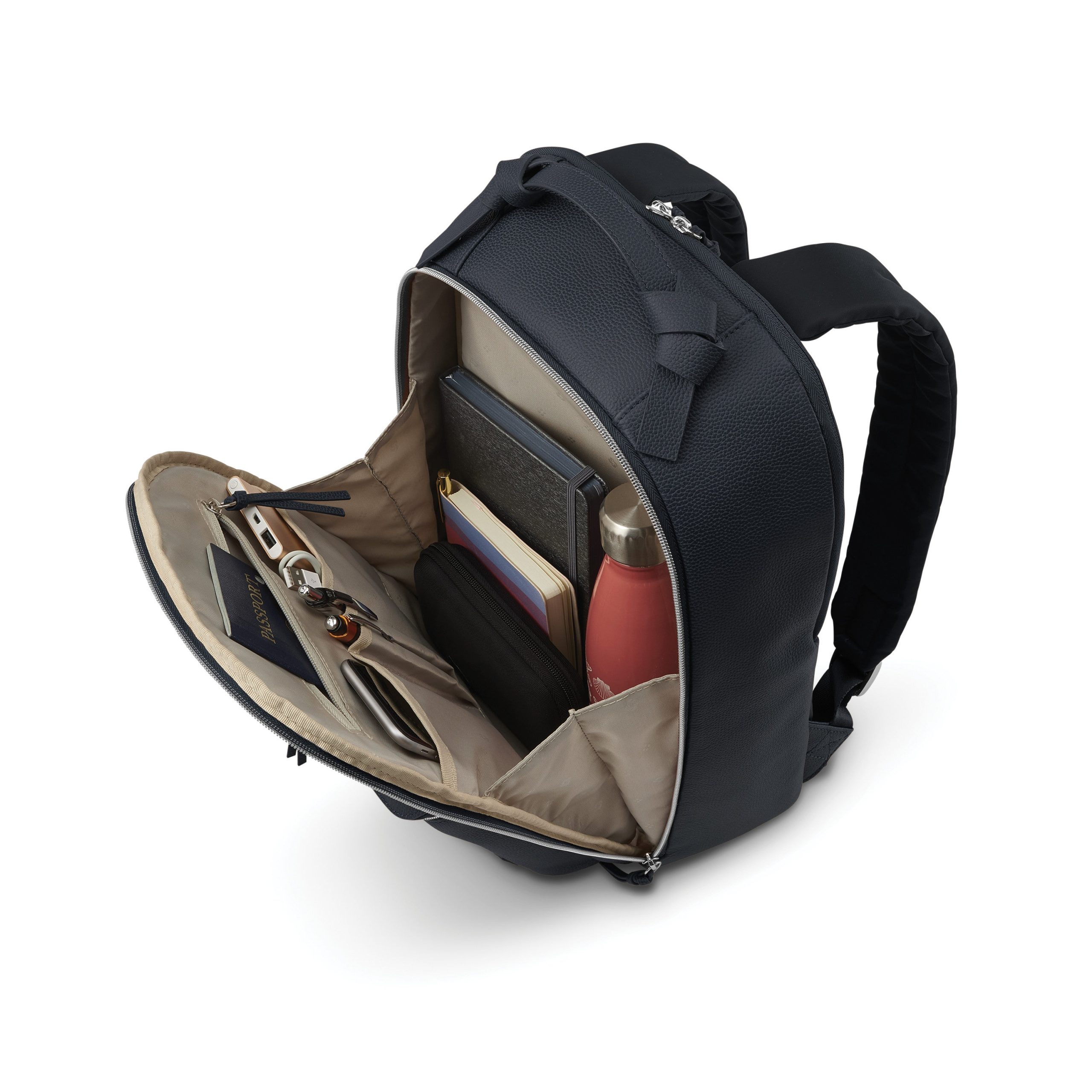 Women's Everyday Leather Backpack Navy - Image 2