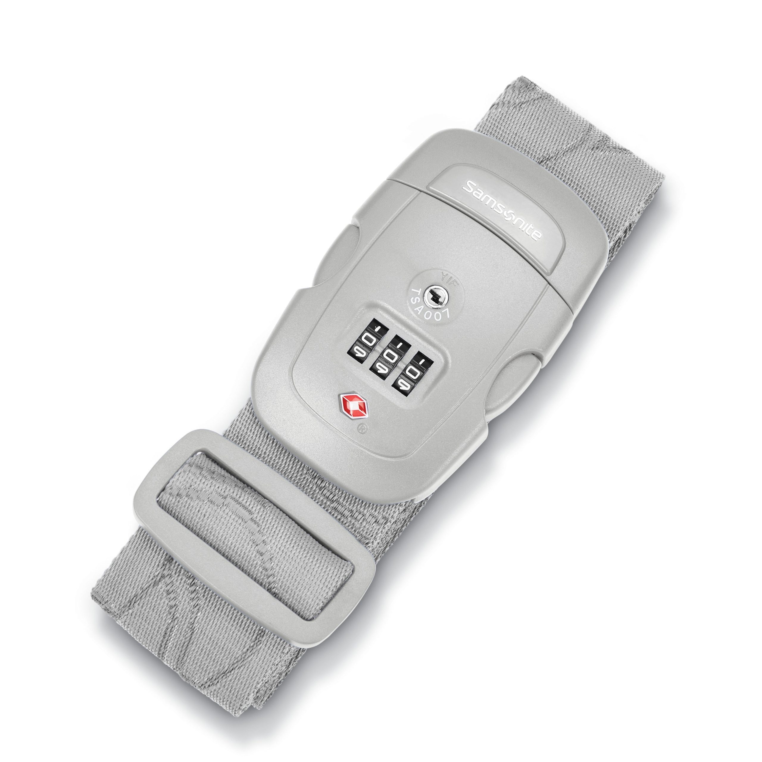3 Dial Travel Sentry Combination Luggage Strap Light Grey